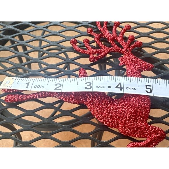 Midwood Brands, LLC 4-ct. Sparkling Red Reindeer Christmas Tree Ornaments (NWT) - Picture 7 of 7